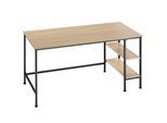 tectake® Schreibtisch, Industrial Style, Seitenregal mit 2 Ablagefächern rechts oder links, 140 x 60 x 76,5 cm
