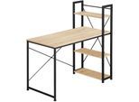 tectake® Computer-Schreibtisch, Industrial Style, integriertes Regal mit 3 Ablagefächern, 122 x 61 x 120 cm