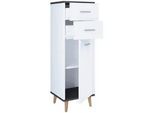 Mid.you Kommode , Anthrazit, Weiß , Metall , 1 Fächer , 2 Schubladen , 32x97x28 cm , stehend, in verschiedenen Holzdekoren erhältlich , Kleinmöbel, Kommoden, Kommoden