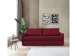 Schlafsofa BALI "Pisa", rot, B:222cm H:93cm T:98cm, 100% PES, Sofas, Schlafsofa, mit 3 Matratzenarten, Lattenrost, stabiles Untergestell