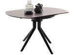 Esstisch MCA FURNITURE "RUBIKON Vierfußtisch 90-135 cm", grau (anthrazit, schwarz matt lackiert, anthrazit), B:135cm H:76cm T:90cm, Keramik / Sicherheitsglas schwarz lackiert / 13 mm, Metall;Gestell: Metall, schwarz matt lackiert, Tische, Esstisch, Keramik, Metall, Längsseitenauszug, ausziehbar, 13 mm