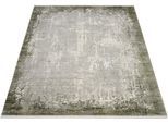 Teppich WK WOHNEN "BORDER", grau (grau, grün), B:140cm H:8mm L:200cm, Polyacryl, Viskose, Teppiche, Teppich, hochwertiger Viskoseanteil, samtweiche Oberfläche mit 3 D Effekt