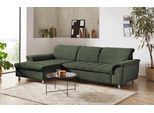 Ecksofa DOMO COLLECTION "FRANZI zeitlos und elegant, moderne Sitzheftung, L-Form", grün, B:279cm H:81cm T:170cm, Sofas, Ecksofa, wahlweise mit Kopfteilverstellung (dann Tiefe: 170 cm)