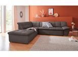 Ecksofa DOMO COLLECTION "Lagoa, moderne Sitzheftung, bequem und komfortabel, L-Form", grau (stone), B:271cm H:76cm T:232cm, Sofas, Ecksofa, wahlweise mit Bettfunktion, frei im Raum stellbar, große Farbvielfalt
