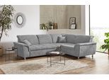 Ecksofa DOMO COLLECTION "FRANZI zeitlos und elegant, moderne Sitzheftung, L-Form", grau (hellgrau), B:267cm H:81cm T:214cm, Sofas, Ecksofa, wahlweise mit Kopfteilverstellung (dann Breite: 275 cm)