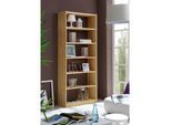 TiCAA Standregal Bücherregal Kiefer Natur H214 cm