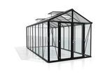 Xxxl Gewächshausbausatz , Schwarz , Metall, Kunststoff, Glas , 258x250x540 cm , Gartenzubehör, Garten- & Gewächshäuser