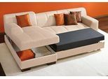 Ecksofa HOME AFFAIRE "Falk klare Linien, elegant und zeitlos, L-Form", beige (creme), B:262cm H:77cm T:159cm, Sofas, Ecksofa, mit Federkern und wahlweise mit Bettfunktion