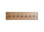 Wandgarderobe HAKU, 7 Haken mit jeweils 3 kg Tragkraft, B 800 x T 50 x H 200 mm, Holz/Metall, dunkles Eiche-Dekor/schwarz