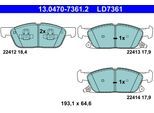ATE Bremsbelagsatz, Scheibenbremse vorne rechts links für FORD 2404736 KTLX61-2K021-CYC 13.0470-7361.2