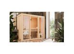 Karibu Sauna "View 2" SET naturbelassen 3,6kW Ofen finnisch