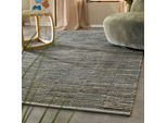 Teppich WECON HOME "Denim Blues", blau, B:80cm H:6mm L:150cm, Jute, Teppiche, Teppich, handgewebt, robust, pflegeleicht, skandi, Natur, Jute, Wohnzimmer