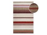 Teppich WECON HOME "Petrol", bunt (beige multi), B:200cm H:7mm L:290cm, Polyester, Teppiche, Teppich, handgefertigt, pflegeleicht, gestreift, Wohnzimmer, Schlafzimmer