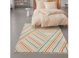 Teppich WECON HOME "Modern Pop", bunt (multi), B:160cm H:5mm L:230cm, Schurwolle, Teppiche, Teppich, handgewebt, robust, strapazierfähig, skandinavisch, Naturfaser