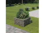 vidaXL Gabionen-Hochbeet Verzinkter Stahl 90×90×50 cm