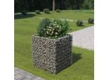 vidaXL Gabionen-Hochbeet Verzinkter Stahl 90×90×100 cm