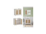 Vicco Waschtischunterschrank Rosario 60 x 58 cm, Weiß, 2 Türen, Badezimmer, modern