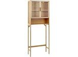 Beliani Waschmaschinen-Überbauschrank Heller Holzfarbton Okarche , Hellbraun , 63x167x95 cm , Waschküche, Waschmaschinenschrank