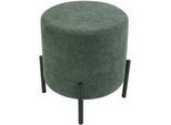 Mobili Rebecca Pouf Dunkelgrün 38/38/43,5 cm , Grün , Textil , 38x43.5x38 cm , Wohnzimmer, Hocker, Poufs