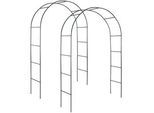 tectake Rosenbogen 2er Set, 140 x 40 x 240 cm,grün , Grün , Metall , Formgebogen , 40x240x140 cm , Gartenzubehör, Gartendeko