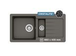 Granitspüle SCHOCK "Typos DS", grau (asphalt), B:86cm H:30,9cm T:43,5cm, Domogranit, Küchenspülen, Granitspüle, mit Restebecken