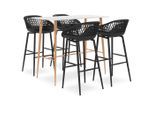 vidaXL 5-tlg. Bar-Set Weiß und Schwarz