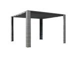 vidaXL Pavillon mit Dach Poly Rattan 300x300x200 cm Grau und Anthrazit