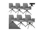 tectake® Drehbarer Armlehnstuhl, robuster Webstoff, gepolstert, pulverbeschichtete Stahlbeine, 55,5 x 58 x 87 cm