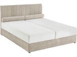 Boxbett "ALISIA", beige (creme), L:211cm, 100% PES, ATLANTIC HOME COLLECTION, Komplettbetten, mit Taschenfederkern, Bettkasten und Kissenrolle im Originalbezug