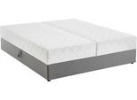 Boxbett "BELINA", grau (hellgrau), B:160cm L:200cm, 100% PES, ATLANTIC HOME COLLECTION, Komplettbetten, mit Taschenfederkernmatratze und geräumigem Bettkasten