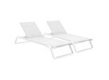 CLP 2er Set Sonnenliege Tropic, stilvolle und wetterfeste Gartenliegen mit Rollen aus GFK mit verstellbarer Rückenlehne für Terrasse
