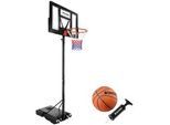 tectake Basketballkorb Dirk,mit Rollen, inklusive Ball und Pumpe,schwarz , Schwarz , Textil , 111x150 cm , Ce , Freizeit & Co, Sport & Fitness