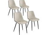 tectake Stuhl 4er Set Monroe 48 x 59 x 82 5 cm creme , Creme , Kunststoff , Pappel , 48x82.5x59 cm , Esszimmer, Stühle, Esszimmerstühle, Vierfußstühle