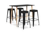 vidaXL 5-tlg. Bar-Set Schwarz