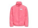 Fleecejacke KIDS ONLY "KOGEVA LIFE TEDDY JACKET CP OTW NOOS", Kinder, Gr. 164, pink (pink lemonade), Plüsch, Obermaterial: 100% Polyester, unifarben, regular fit normal, elastischer Bund, Jacken Fleecejacke