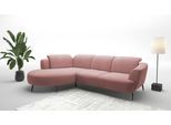 Ecksofa SIT & MORE "Zoe", rosa (rose), B:309cm H:87cm T:199cm, 95% Polyester, 5% Polyamid, Sofas, Ecksofa, ink.Sitztiefenverstellung, wahlweise mit Kopfteilverstellung