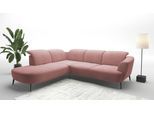 Ecksofa SIT & MORE "Zoe", rosa (rose), B:300cm H:87cm T:267cm, 95% Polyester, 5% Polyamid, Sofas, Ecksofa, ink.Sitztiefenverstellung, wahlweise mit Kopfteilverstellung