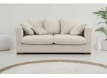2,5-Sitzer HOME AFFAIRE "Coray", beige (sand), B:220cm H:80cm T:113cm, 100% PES, Sofas, extra weich und kuschelig, Füllung mit Federn und Daunen