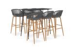 vidaXL 7-tlg. Bar-Set Schwarz und Grau