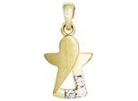 Engelanhänger JOBO "Anhänger Schutzengel", gold (gelbgold 333), Schmuckanhänger, Damen, Gelbgold 333, 333 Gold mit Zirkonia