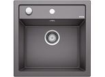 Blanco Spüle 518848 51,5 x 51 cm, PuraDur felsgrau, Ablauffernbedienung mit Drehbetätigung