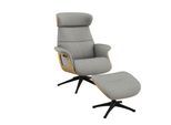 Relaxsessel FLEXLUX "Clement Rücken u. Kopfverstellung, ergonomisch, Airchannels", grau (sophisto grau), B:83cm H:112cm T:125cm, 100% Polyester, Sessel, Relaxsessel, Rücken- & Kopfteilverstellung, Drehbar, Armlehne Eiche, Fuß Schwarz