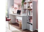 Schreibtisch FineBuy Bürotisch mit Regal 170 cm Weiß Computertisch Tisch Modern