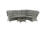Gardenson Loungegarnitur , Grau , Kunststoff, Textil , einzeln stellbar , Gartenmöbel, Loungemöbel, Loungegarnituren