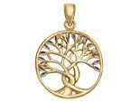 Kettenanhänger FIRETTI "Schmuck Geschenk Gold 375 Halsschmuck Anhänger Lebensbaum", gold (goldfarben, silberfarben), Schmuckanhänger, Damen, Gelbgold 375, 1,1 g, Kettenanhänger