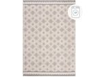 Teppich FLAIR RUGS "Graysen", grau, B:155cm H:4mm L:230cm, Kunstfaser, Teppiche, Teppich, Waschbarer Geometrischer Teppich