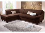 Ecksofa HOME AFFAIRE "Yesterday zeitlos und elegant, bequeme Armlehnen, L-Form", braun (mocca), B:254cm H:80cm T:186cm, Struktur (100% Polyester);Primabelle-Microfaser (100% Polyester);Antikleder-Optik Melrose (100% Polyester), Sofas, Ecksofa, Microfaser MELROSE, mocca