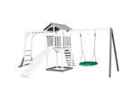 Ambia Garden Spielturm , Grau, Grün, Weiß , Holz , Hemlocktanne , 519x242x349 cm , EN 71, CE, FSC 100% , Freizeit & Co, Gartenspielzeug, Spieltürme