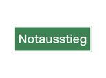 Kombizusatzschild mit Text für Rettungszeichen, Notausstieg, Folie, VE 10 Stk, Folie, LxHxT 300 x 100 x 0,1 mm kaiserkraft