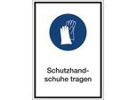 Kombizusatzschilder für Gebotszeichen, Schutzhandschuhe tragen, Kunststoff, LxHxT 210 x 297 x 1 mm kaiserkraft